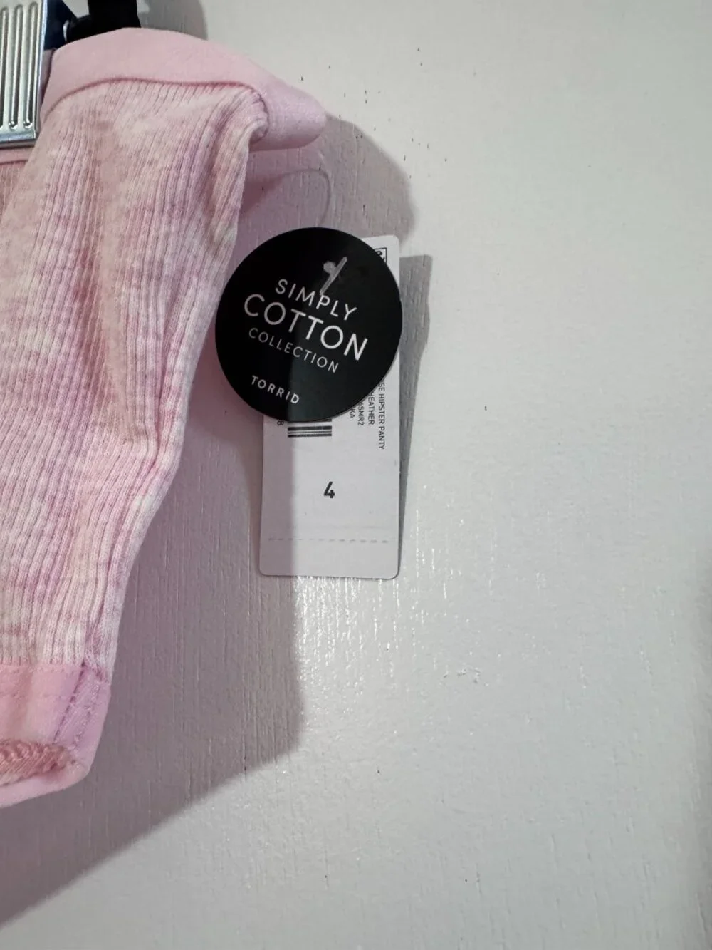 Torrid Pink cotton rib mid-rise hipster panty NWT size 4